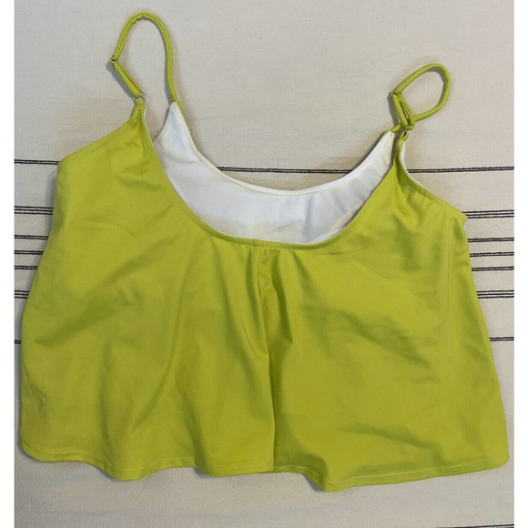Kortni Jeane Lime Green Swing Swim Top Medium Tankini Q2 - Picture 2 of 4